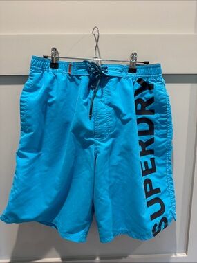 Superdry Men’s Turquoise Logo Swim Shorts